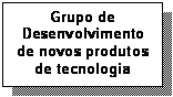 Caixa de texto: Grupo de Desenvolvimento de novos produtos de tecnologia
